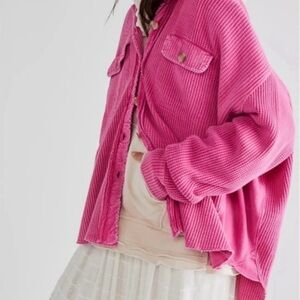 Free People Pink Utility Jacket